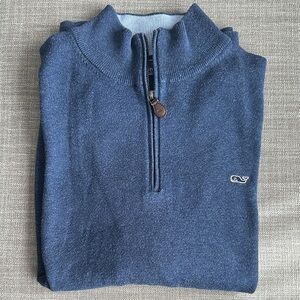 Vineyard Vines Men's Quarter-Zip Sweater in Navy